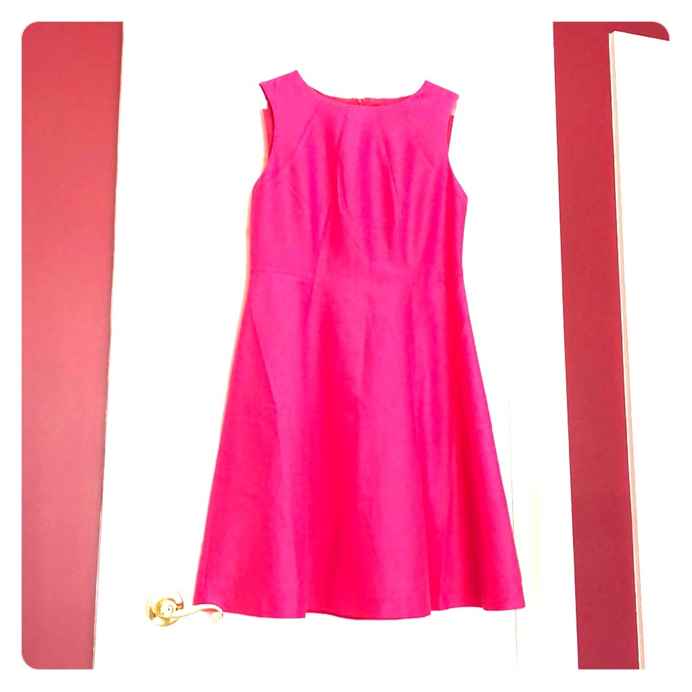 Talbots hot pink fit and flare dress